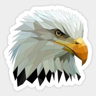 Artistic Polygon Bald Eagle Sticker